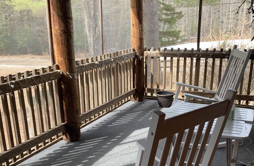 Milton House | log cabin private stocked pond pool