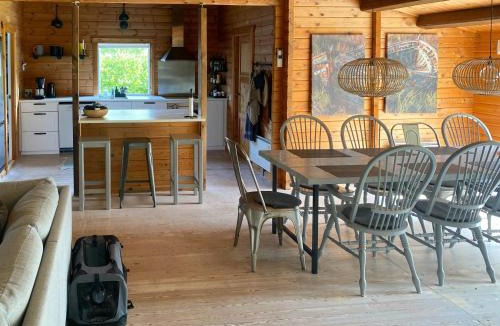 Hojslev House | Log Cabin With Hot Tub And Fjord View