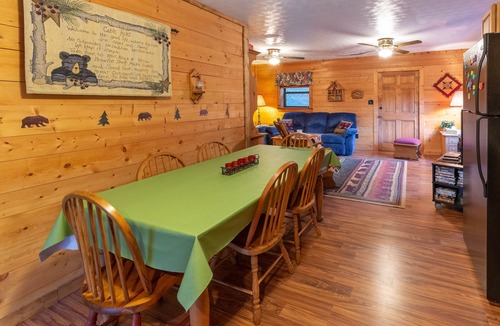 Bryson City Cabin | Log cabin with large open deck, fire pit, views of the creek & picnic gazebo