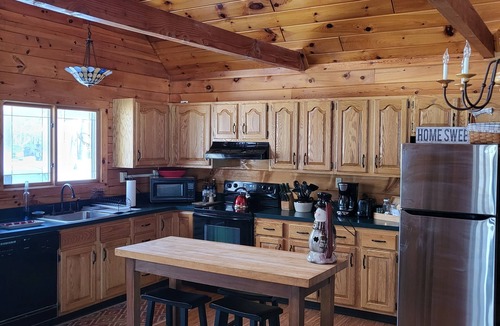 East Stroudsburg House | Log Home on Water- a True Pocono Mountains Gem!