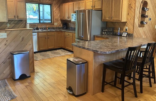 Wright City Ski Chalet | Longhorn Lakeside Chalet by Sarah Bernard, Private Dock and Fire Pit