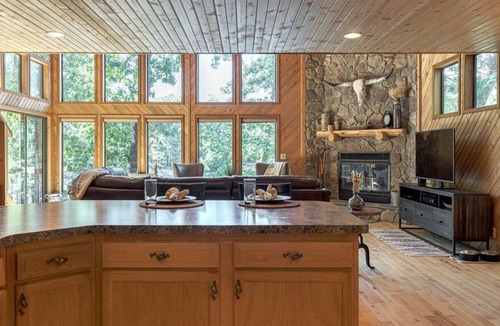 Wright City Ski Chalet | Longhorn Lakeside Chalet by Sarah Bernard, Private Dock and Fire Pit