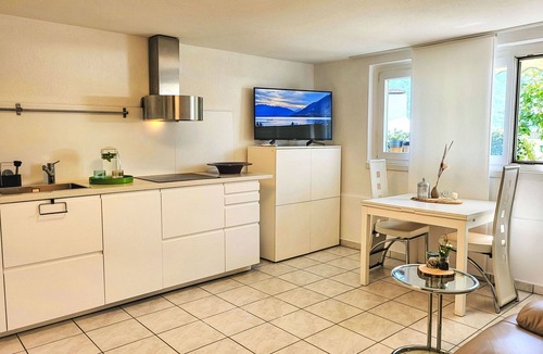 Gordola Apartment | Lovely apartment for 2 guests with WIFI, A/C, TV, patio, pets allowed and panoramic view
