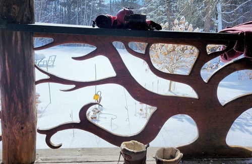 Bradford Cabin | Lovely Log Cabin Retreat: Cozy Fireplace, Beautiful Gardens & Nature