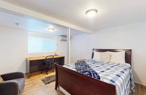 Haller Lake House | Lower-level home with fenced backyard, playground, BBQ, firepit, streaming, AC