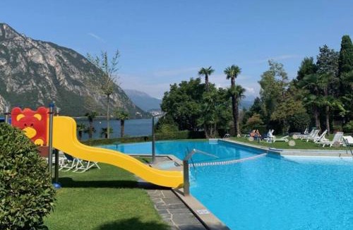 Bissone Apartment | Luganersee, Pool, Strand, Parkplatz, Suite