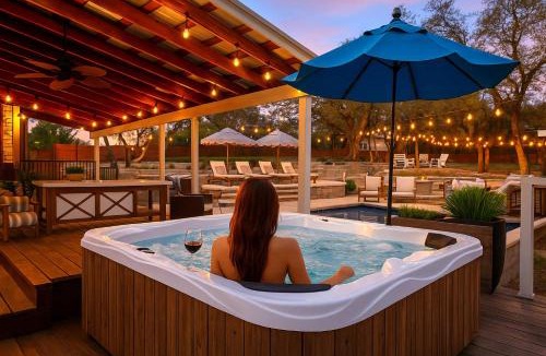 West Oak Hill House | Lux 5BR gem with Heated Pool, SPA, and Outdoor Movie Theater