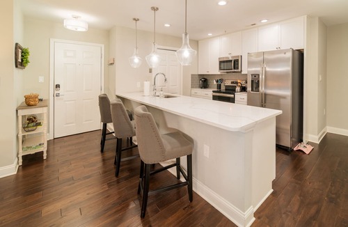 Greenville Downtown Apartment | Luxe 2BR/2BA Condo 1 Block from Main St w/Balcony
