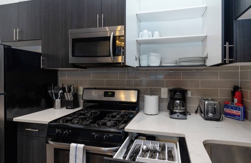 Near South Side Apartment | Luxe 2BR Unit with Gym, Patio, & Skyline Views Near McCormick Place & Lakefront