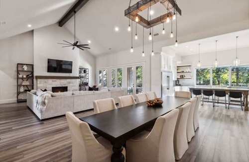 Flower Mound House | Luxe Estate near DFW | Chef’s Kitchen Fireplace