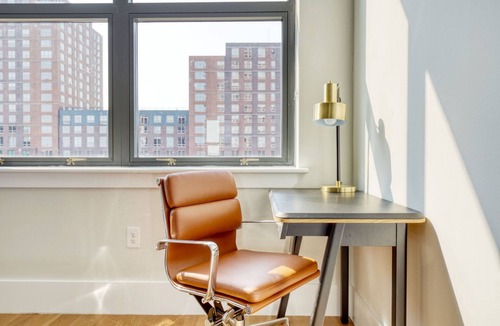 Historic Downtown Apartment | Luxe Jersey City 1BR w/Doorman, Gym & W/D, nr Shuttle, by Blueground