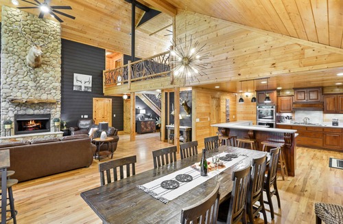 Morganton Cabin | Luxe Mountain Resort - Heated Pool & 12ft Hot Tub