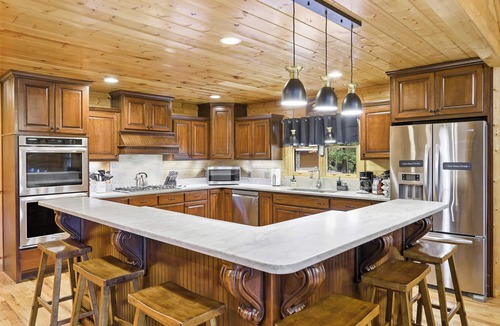 Morganton Cabin | Luxe Mountain Resort - Heated Pool & 12ft Hot Tub