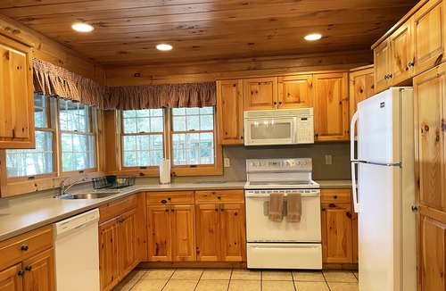 Reeders Cabin | Luxurious Lake View Log Cabin with Firepit in the Poconos