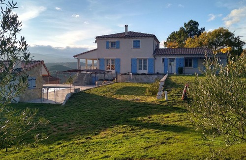 Chambonas Villa | Luxurious new build villa with overflow swimming pool and panoramic view