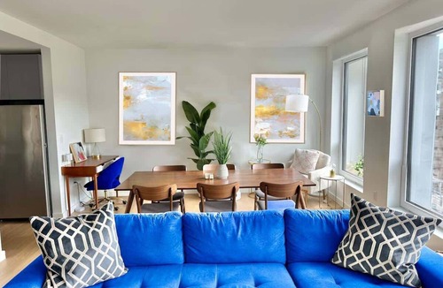 Hoboken Apartment | Luxury 2BR/2BA- Elevator- Gym- 15 min to NYC