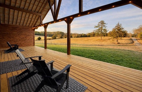 Cleveland House | Luxury Barn Retreat | Firepit, Deck + Pasture Views