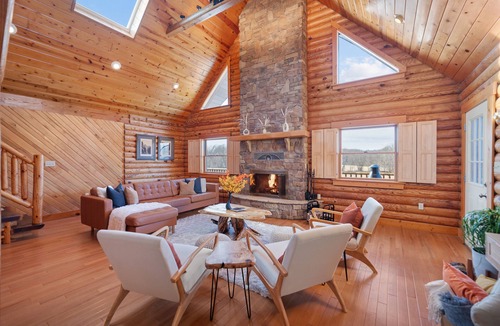 Markleton Cabin | Luxury Cabin 22min to 7 Springs w/Hot Tub, Sauna, Game Room & Views on 32 Acres