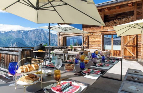 Mayens-de-Riddes Ski Chalet | Luxury Chalet V with heated pool and breath taking view
