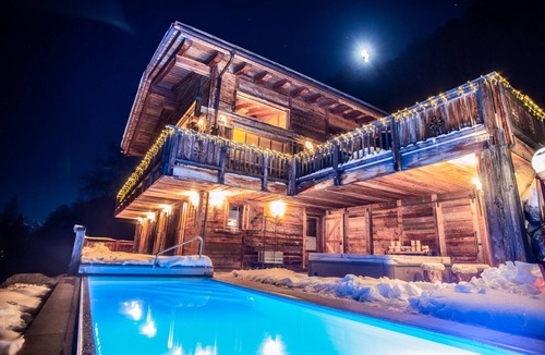 Mayens-de-Riddes Ski Chalet | Luxury Chalet V with heated pool and breath taking view