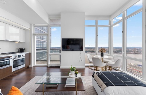 Hell's Kitchen Apartment | Luxury Corner 2BR 2BA Skyline Views, High Floor, Walk to Times Square