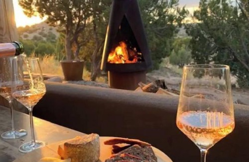 Ojo Caliente House | Luxury Desert Casita Chiminea Nights Views