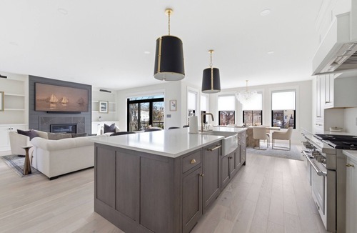 Kennebunk House | Luxury Designer Coastal Retreat | KBK | Heart of Lower Village—walk to shops, restaurants, and beaches, then unwind in your own private backyard oasis.