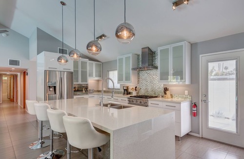 Palm Springs House | Luxury Home w/Mountain Views, Oversized Salt Water Pool & Style!