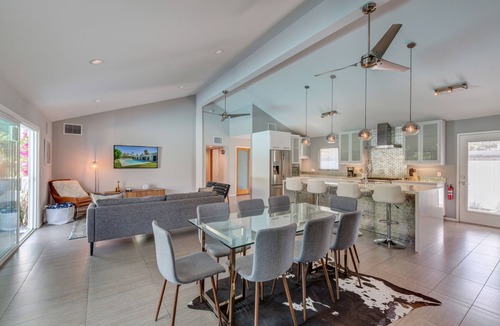 Palm Springs House | Luxury Home w/Mountain Views, Oversized Salt Water Pool & Style!