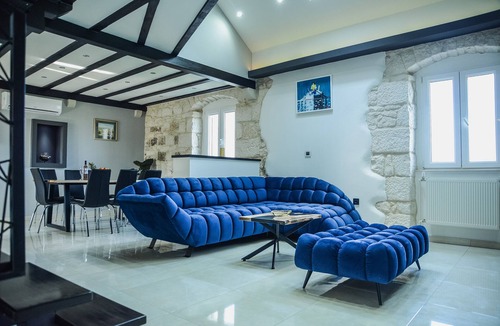 Nerezise House | Luxury house David with a private boat & heated pool & jacuzzi & sauna