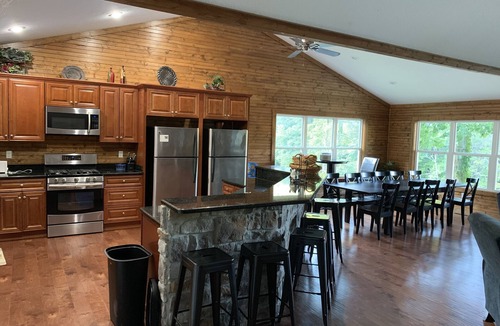 La Follette House | Luxury Lakefront 9 Bedroom 8 bathroom with 2-Story Dock & Arcade Room Sleeps 28