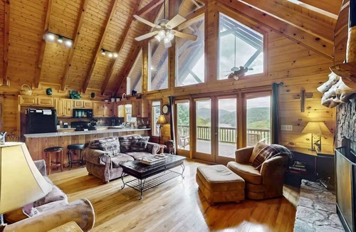 Necowa Cove House | Luxury Lakeview Cabin w/Hot Tub & Game Room