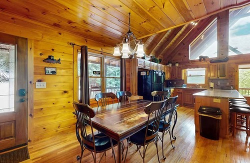 Necowa Cove House | Luxury Lakeview Cabin w/Hot Tub & Game Room