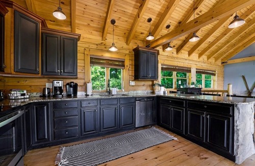 Aquashicola Cabin | Luxury Lakeview Log Cabin w/Hot Tub, Firepit & 3 Decks
