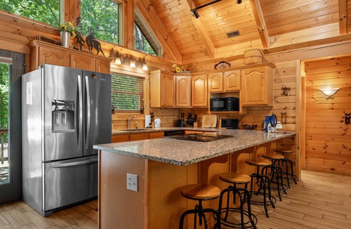 Ridgedale Cabin | Luxury Log Cabin Near Thunder Ridge Pvt Fenced Yard & HotTub Billiards EV Car Charger Free Tickets