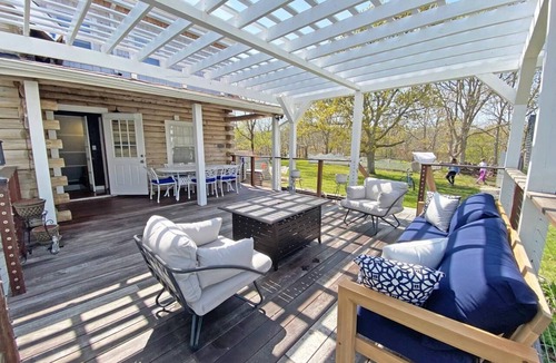 Edgartown Villa | Luxury Log Villa with Endless Pool, Hot Tub & Expansive Grounds
