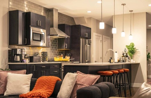 Sloan Lake Apartment | Luxury Oasis: Heated Pool, Rooftop Spa, Fire Pits