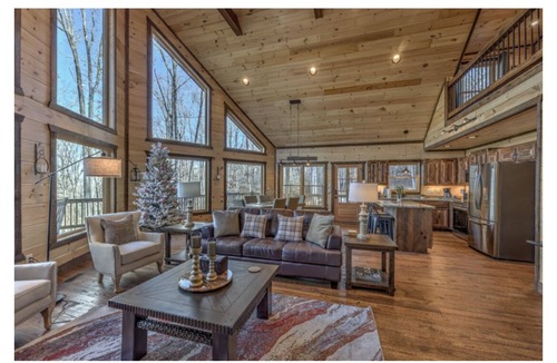 Morganton Cabin | Luxury, Spacious Cabin w/Mtn view, work office, hot-tub, arcades, Weber Grills