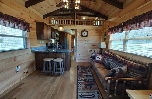 Andrews Cabin | Luxury tiny cabin on the Valley River with mountain views.