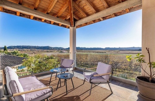 Plaissan Villa | Luxury villa with heated indoor pool/spa, exceptional vineyard views, 4-star rating