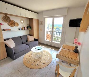 Blonville-sur-Mer Apartment | M2M Studio magnifique vue mer - avec balcon - les pieds dans l eau!