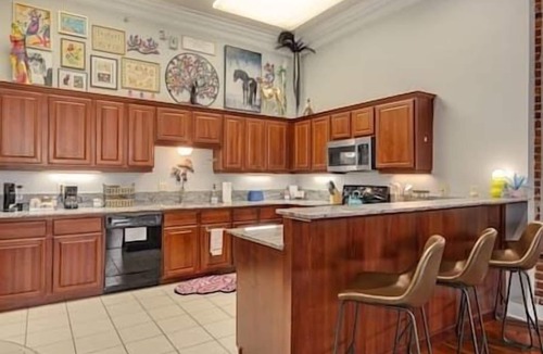 Downtown Apartment | Mad Hatter Loft | Wild Art + Movie Screen + Pking