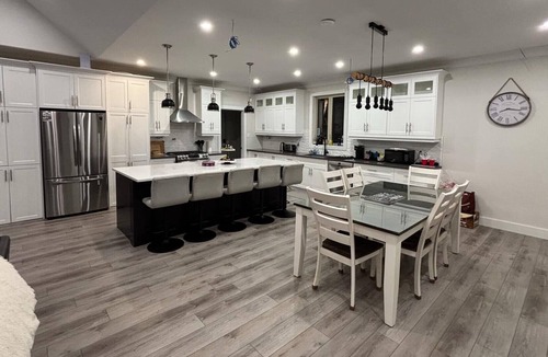 Woody Point Ski Chalet | Main Chalet#1 Waterfront Sleeps 16 open concept Kitchen-Living area, 2.5 baths