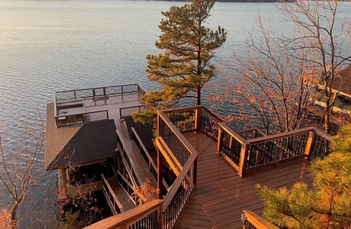 Morristown House | Main Lake House on a Cliff with Stunning Sunsets and Multi-Story Boat House