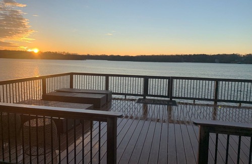 Morristown House | Main Lake House on a Cliff with Stunning Sunsets and Multi-Story Boat House