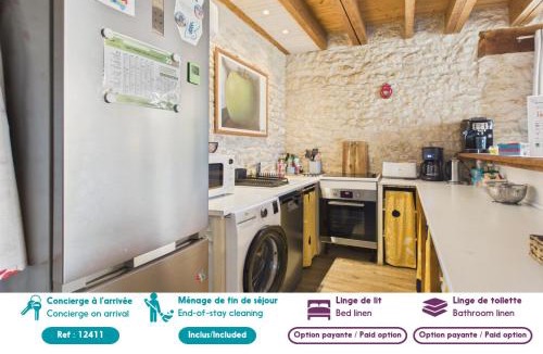Saint-Vincent-sur-Jard House | Maison en pierre pour 4 adultes,2 enfants avec jardin