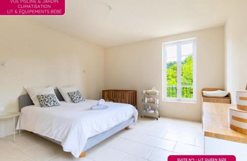 Bedarrides Villa | Mas provençal - Idéal familles & amis - Avec piscine privée, jacuzzi exclusif et 3 suites - Appartement indépendant 8 voyageurs et plus - Avignon & Châteauneuf-du-Pape - Parking privé gratuit
