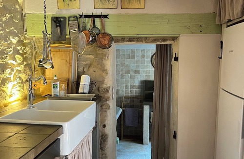 Montaren-et-Saint-Mediers House | Mazet Carcarie, vacation home Provence, secluded location, stone house, nature, garden, dog