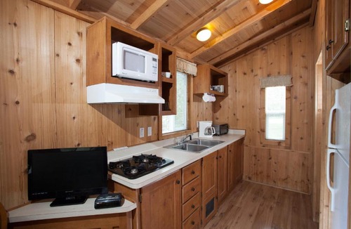 Lakehills Resort | Medina Lake Camping Resort Studio Cabin 1