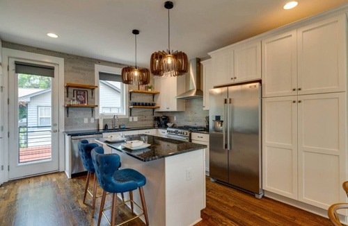Eighth Avenue House | Melrose Townhome Balcony|Walkable to Coffee & Eats